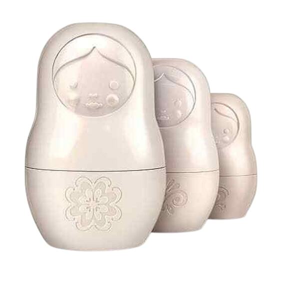 Stacking Doll Measuring Cups Set 3 Matryoshka Kitchen Baking White Melamine Box - Picture 2 of 11